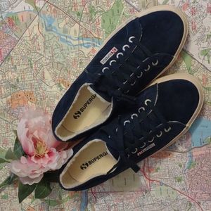 Superga Suede Lace Up Sneakers Sz. 8.5 NWOT